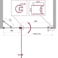 Душевая дверь BelBagno Uno, 120 см, стекло прозрачное, профиль хром, UNO-B-12-50+70-C-Cr