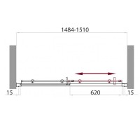 Душевая дверь в нишу BelBagno UNO-BF-1-150-C-Cr, 150 х 185 см, стекло прозрачное, профиль хром