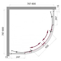 Душевая кабина BelBagno UNO-CAB-R-2-80-C/P-Cr-TOP, 80 х 80 см