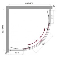 Душевая кабина BelBagno Uno UNO-CAB-R-2-90-C/P-Cr-TOP, 90 х 90 см