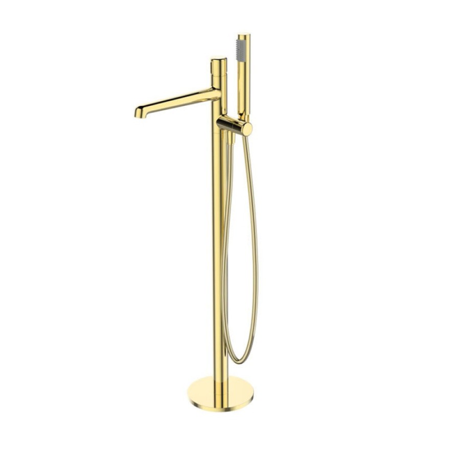 Смеситель для ванны и душа BelBagno Uno, напольный, золото, UNO-FMT-ORO