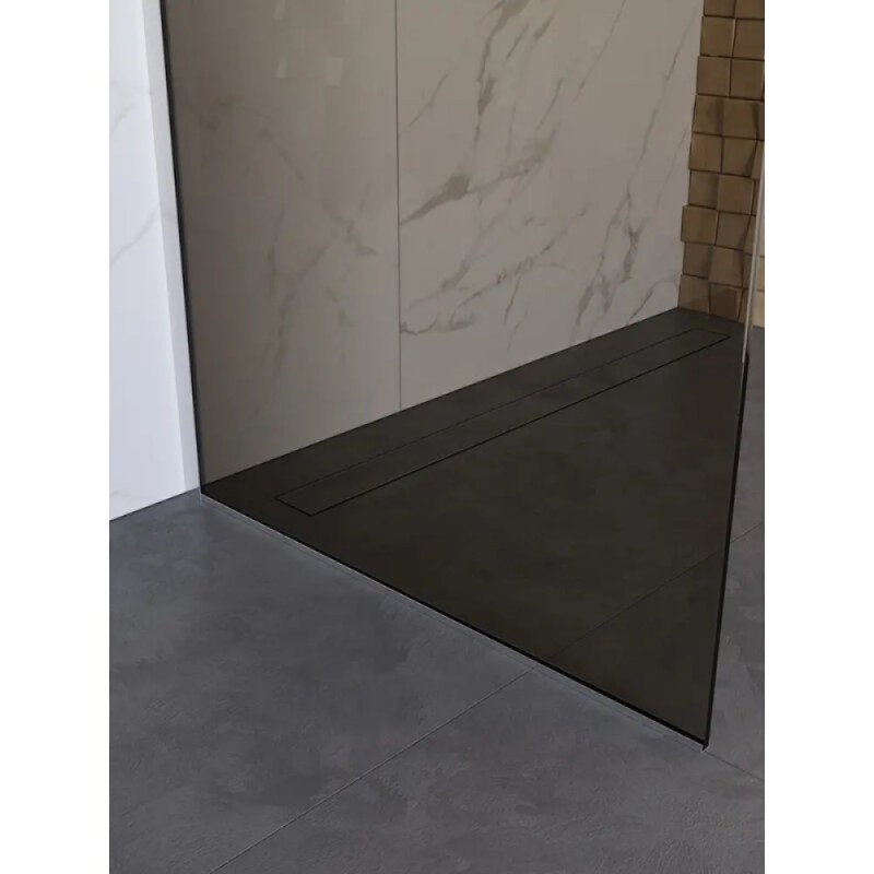Душевая перегородка BelBagno UNO-L-1-TB-100-BR-Cr, 100 см, стекло тонированное бронза, профиль хром
