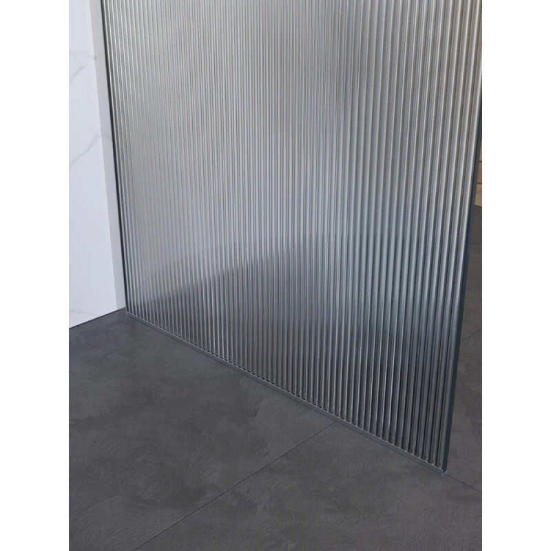 Душевая перегородка BelBagno UNO-L-1-TB-100-FL-Cr, 100 см, стекло рифленое, профиль хром