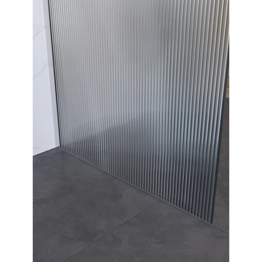 Душевая перегородка BelBagno UNO-L-1-TB-100-FL-Cr, 100 см, стекло рифленое, профиль хром