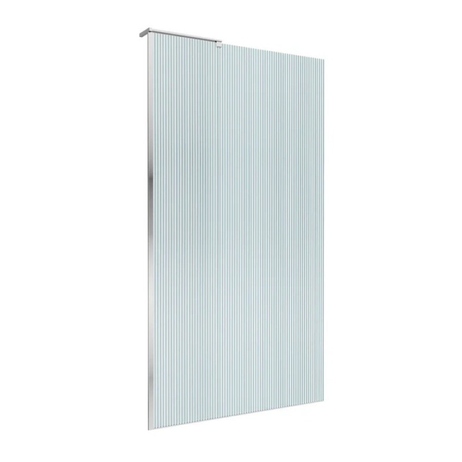 Душевая перегородка BelBagno UNO-L-1-TB-100-FL-Cr, 100 см, стекло рифленое, профиль хром