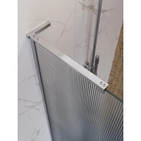 Душевая перегородка BelBagno UNO-L-1-TB-100-FL-Cr, 100 см, стекло рифленое, профиль хром