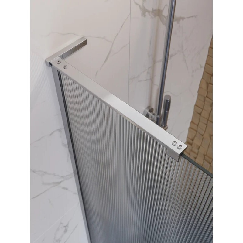 Душевая перегородка BelBagno UNO-L-1-TB-100-FL-Cr, 100 см, стекло рифленое, профиль хром