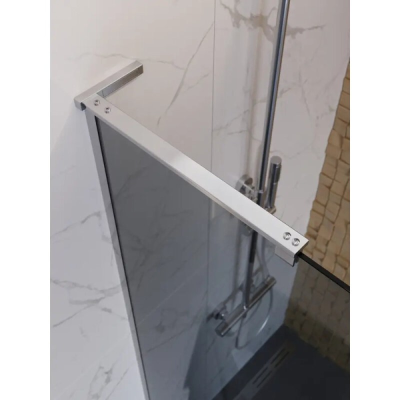 Душевая перегородка BelBagno UNO-L-1-TB-110-GR-Cr, 110 см, стекло тонированное графит, профиль хром