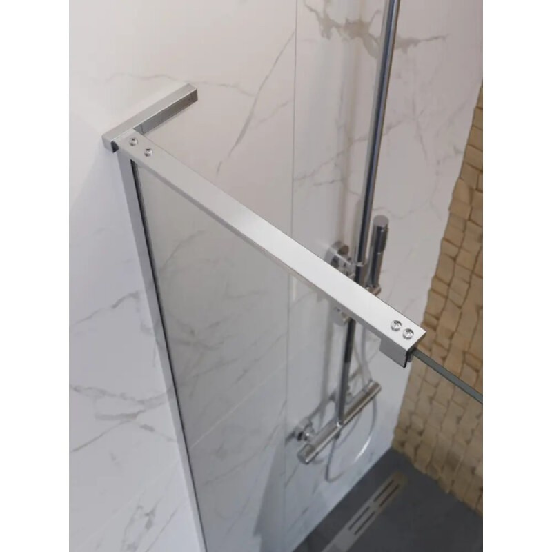Душевая перегородка BelBagno UNO-L-1-TB-90-C-Cr, 90 см, стекло прозрачное, профиль хром