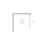 Душевая перегородка BelBagno UNO-L-1-TB-90-FL-Cr, 90 см, стекло рифленое, профиль хром