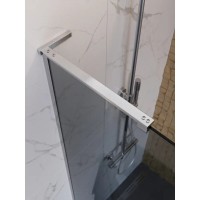 Душевая перегородка BelBagno UNO-L-1-TB-90-GR-Cr, 90 см, стекло тонированное графит, профиль хром