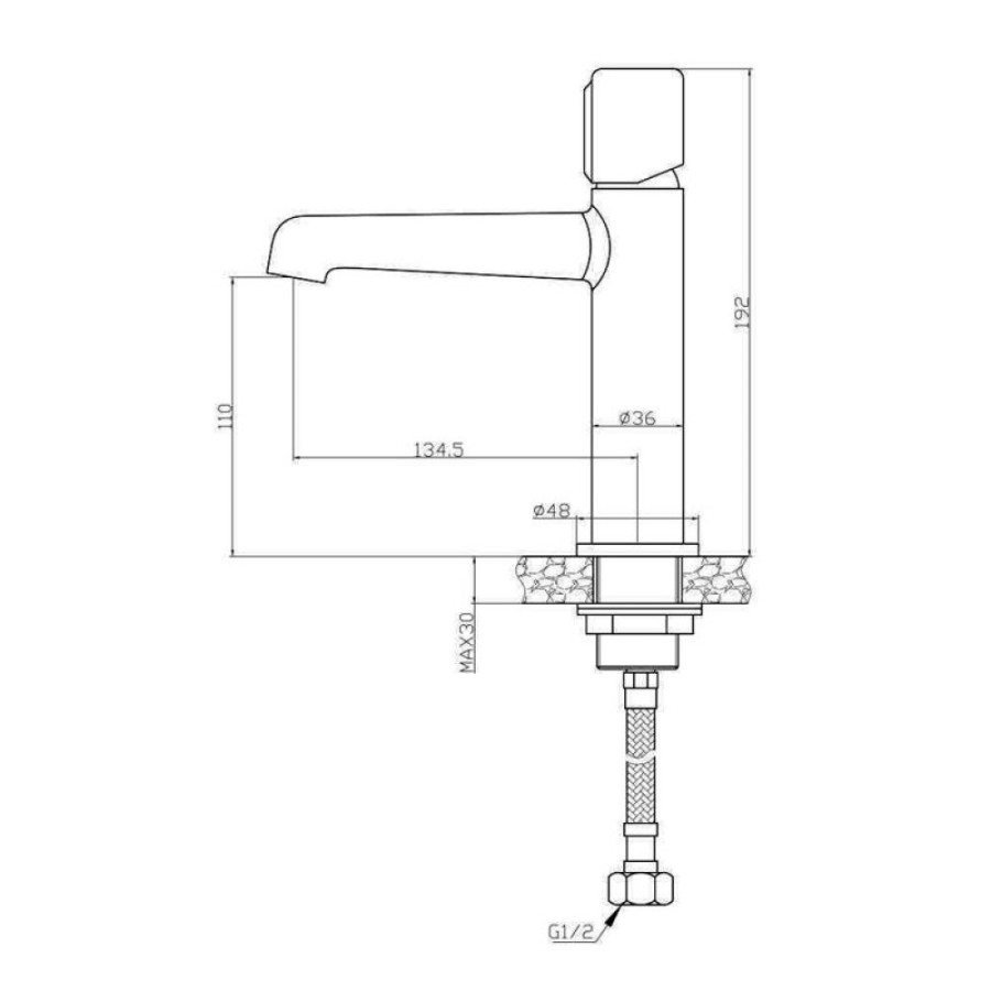 Смеситель для раковины BelBagno Uno, золото, UNO-LVM-ORO