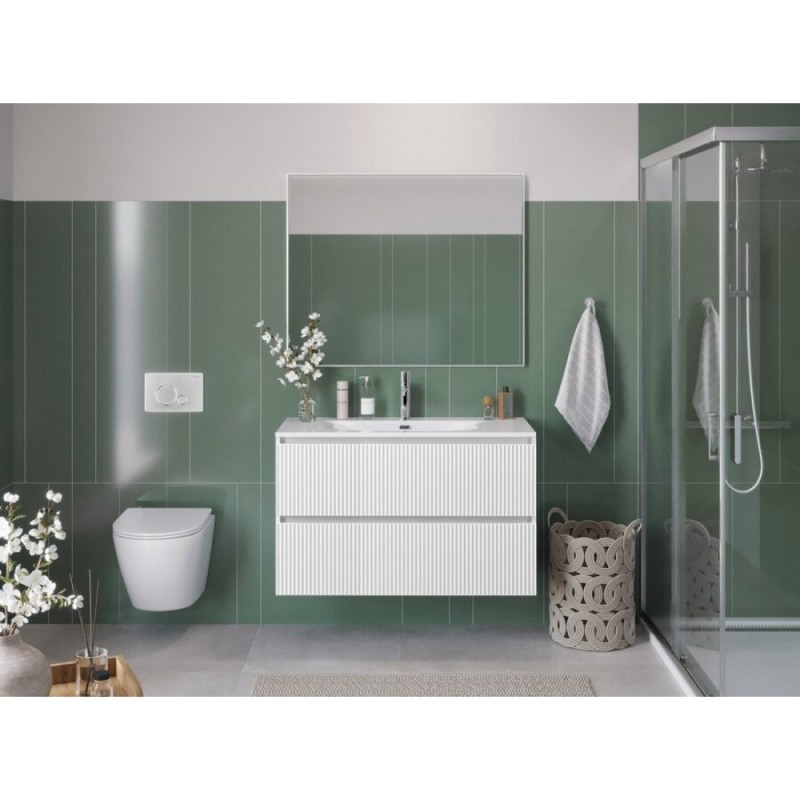 Тумба под раковину BelBagno UNO-MINI-1000-2C-SO-BO, 100 см, подвесная, Bianco Opaco