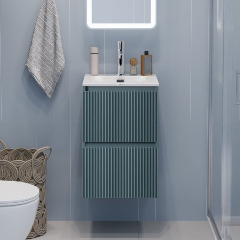 Тумба под раковину BelBagno UNO-MINI-400-2C-SO-AO, 40 см, подвесная, голубая матовая