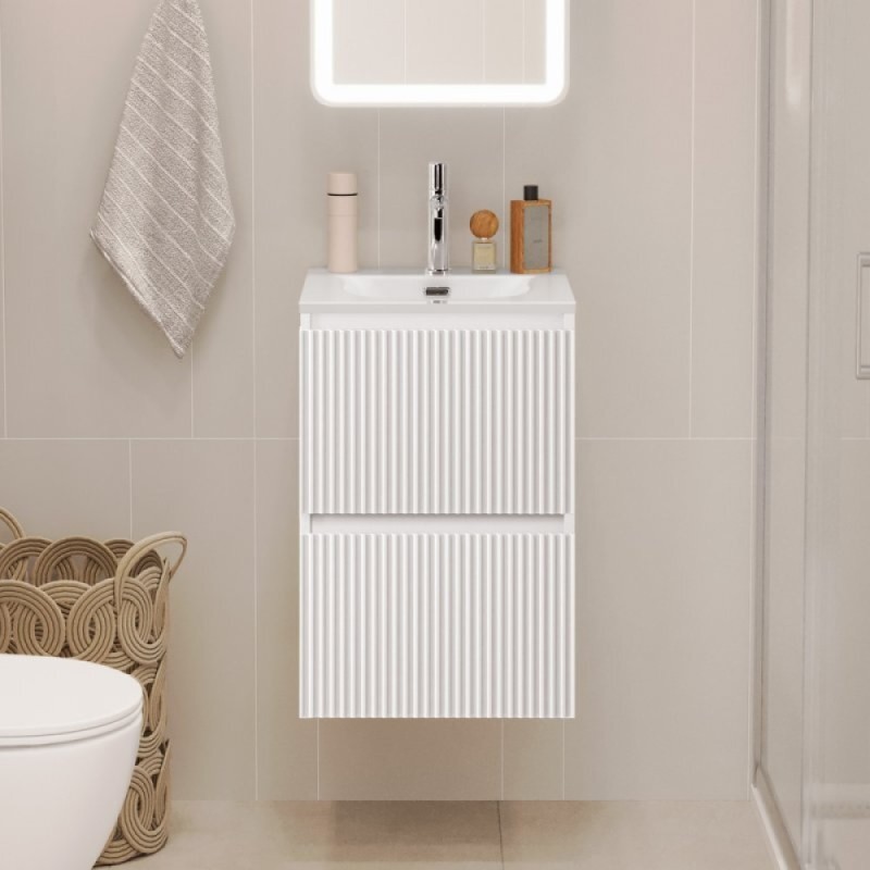Тумба под раковину BelBagno UNO-MINI-400-2C-SO-BO, 40 см, подвесная, Bianco Opaco