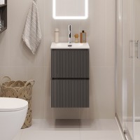 Тумба под раковину BelBagno UNO-MINI-400-2C-SO-GSO, 40 см, подвесная, темно-серая матовая
