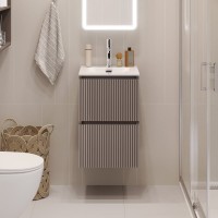 Тумба под раковину BelBagno UNO-MINI-400-2C-SO-СO, 40 см, подвесная, бежевая матовая
