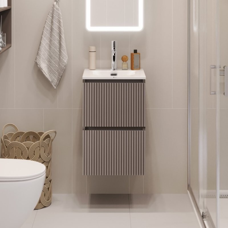 Тумба под раковину BelBagno UNO-MINI-400-2C-SO-СO, 40 см, подвесная, бежевая матовая