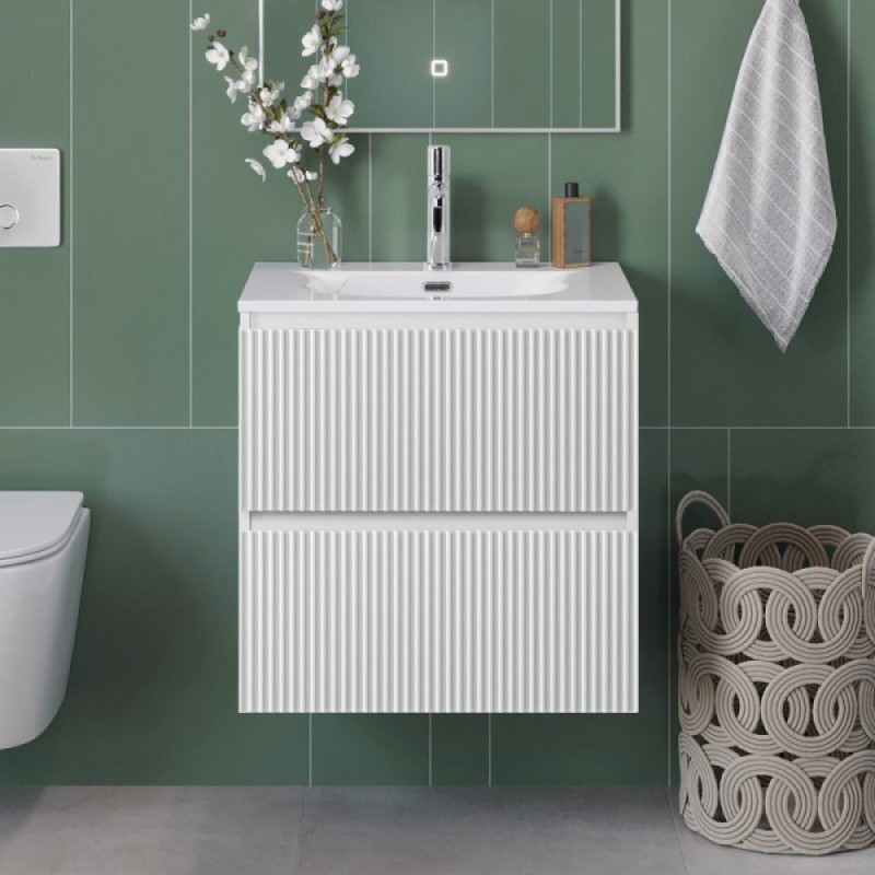 Тумба под раковину BelBagno UNO-MINI-500-2C-SO-BO, 50 см, подвесная, Bianco Opaco