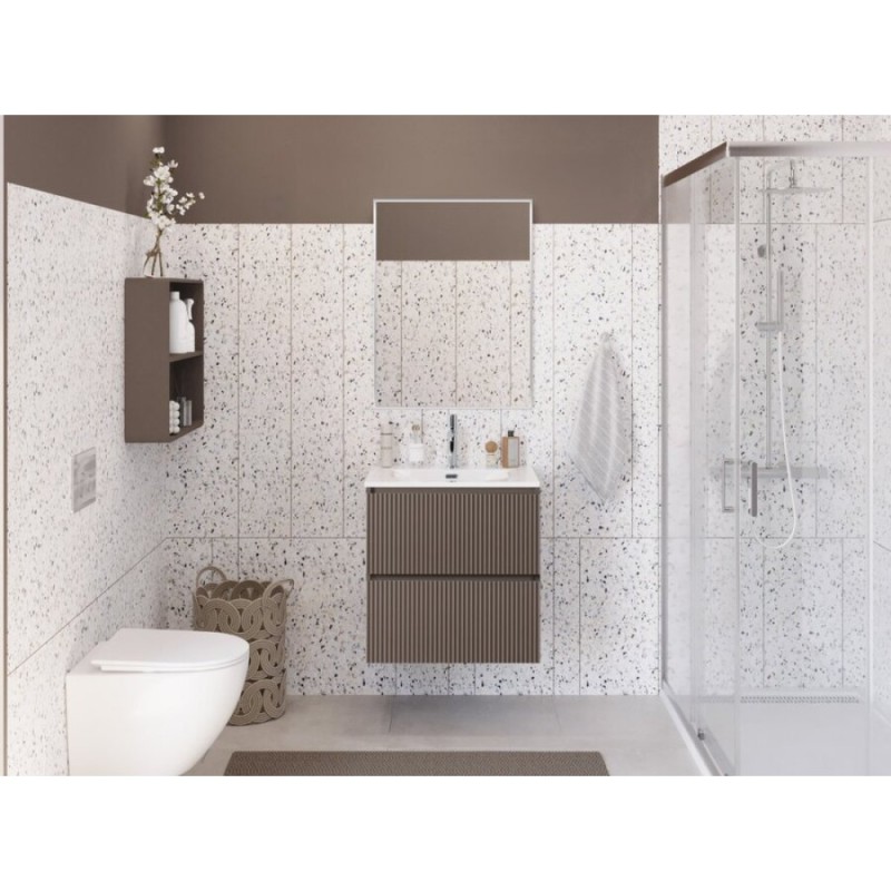 Тумба под раковину BelBagno UNO-MINI-500-2C-SO-СO, 50 см, подвесная, бежевая матовая