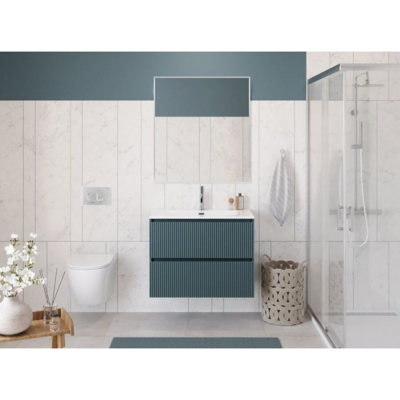 Тумба под раковину BelBagno UNO-MINI-800-2C-SO-AO, 80 см, подвесная, голубая матовая