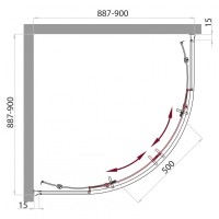 Душевой уголок BelBagno UNO-R-2-90-M-Cr, 90 х 90 см, стекло матовое, профиль хром