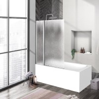 Шторка для ванны BelBagno Uno, 90 х 150 см, стекло шиншилла, профиль хром, UNO-V-1-90/150-CH-CR