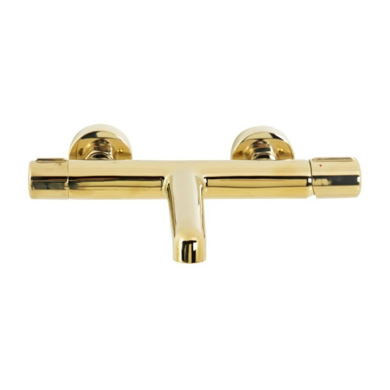 Смеситель для ванны и душа BelBagno UNO-VASM/DFS-ORO, с душевым гарнитуром, цвет золото
