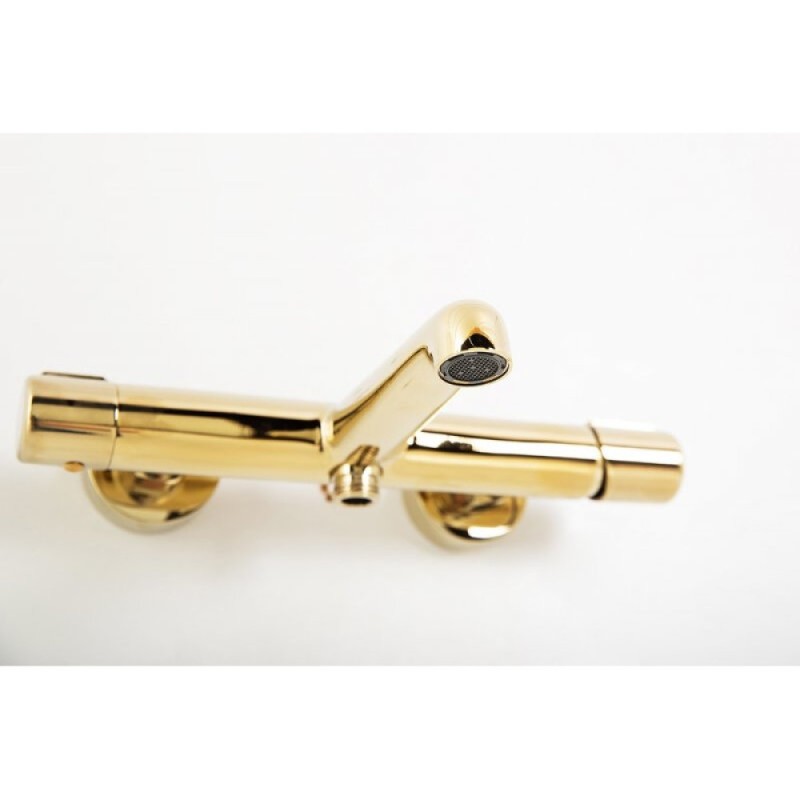 Смеситель для ванны и душа BelBagno UNO-VASM/DFS-ORO, с душевым гарнитуром, цвет золото