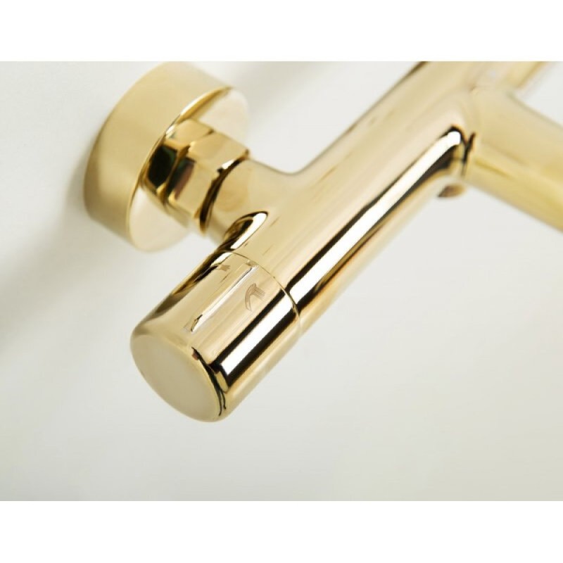 Смеситель для ванны и душа BelBagno UNO-VASM/DFS-ORO, с душевым гарнитуром, цвет золото