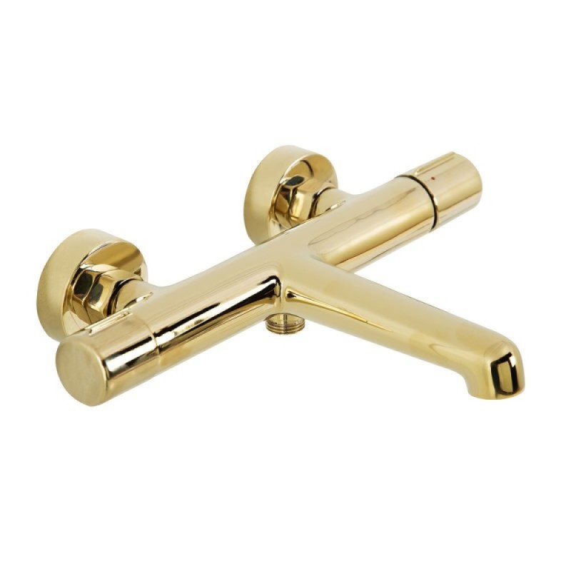 Смеситель для ванны и душа BelBagno UNO-VASM/DFS-ORO, с душевым гарнитуром, цвет золото