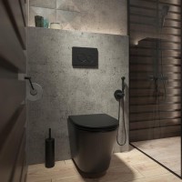 Клавиша смыва Iddis Unisteel UNS01MBi77 универсальная, матовый черный