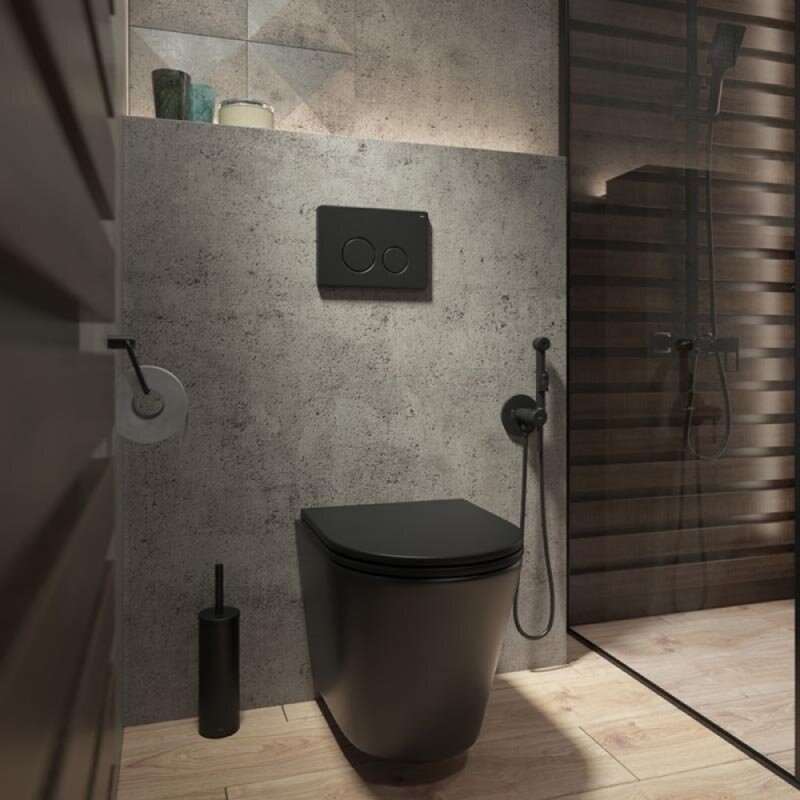 Клавиша смыва Iddis Unisteel UNS01MBi77 универсальная, матовый черный