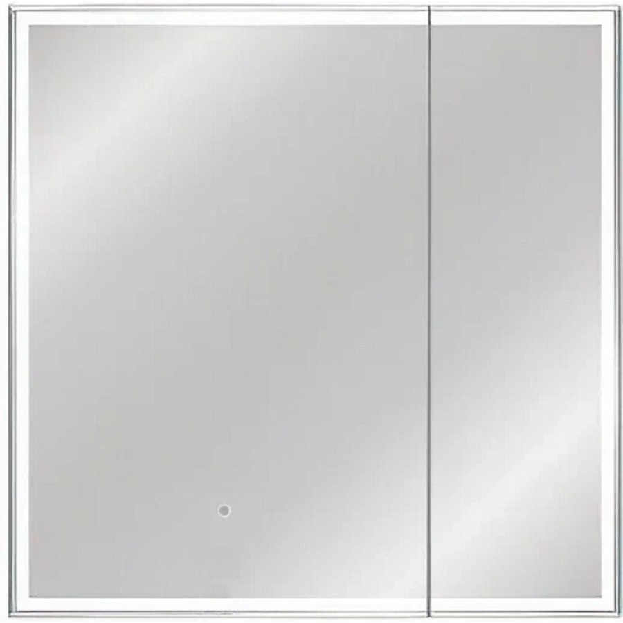 Зеркальный шкаф Style Line Квартет, 80 х 80 см, с LED-подсветкой и сенсорным выключателем, белый, СС-00002375