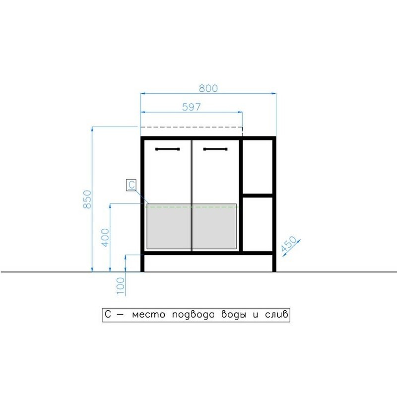 Тумба под раковину Style Line Лофт Classic 60/80 Бетон