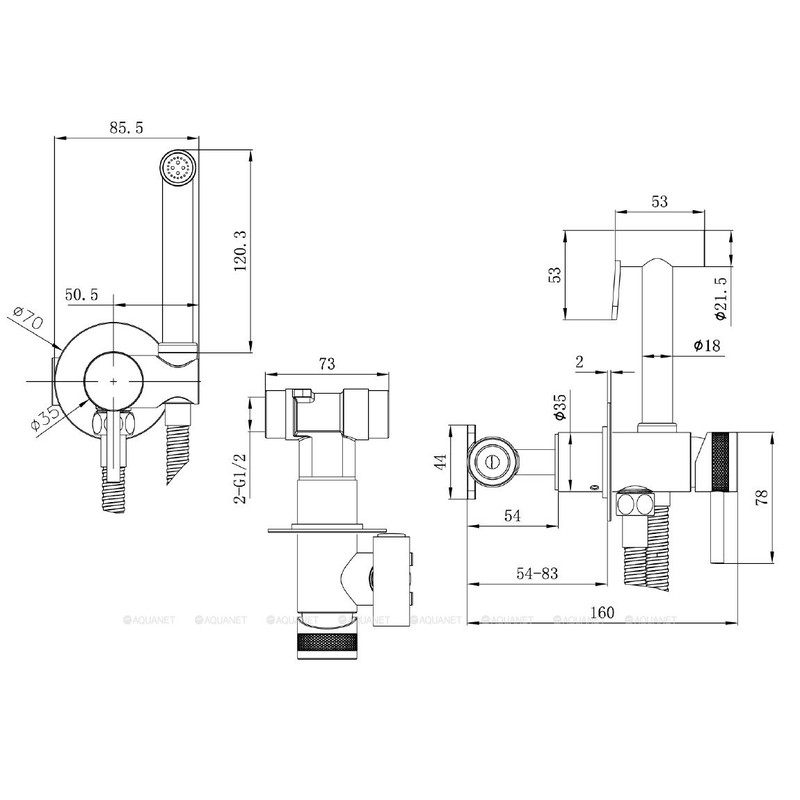 Смеситель с гигиеническим душем Allen Brau Priority 5.31A29-31 (с внутренней частью) черный матовый