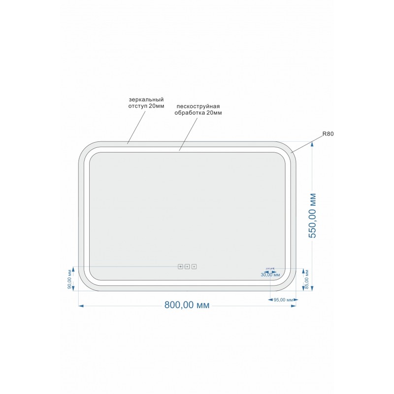 Зеркало для ванной Cersanit Led 051 design pro 80