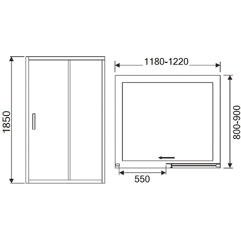 Душевая дверь в нишу River Bering 120 МТ 10000000721 профиль Матовый хром стекло матовое