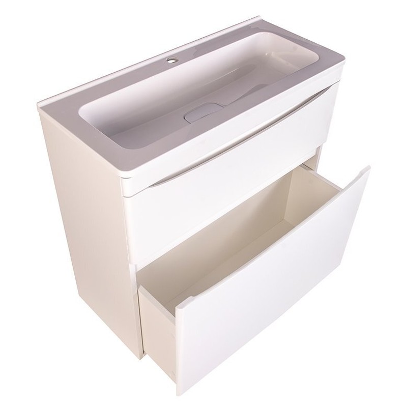 Тумба под раковину Style Line Бергамо мини 90 Люкс антискрейтч Plus, 90 см, напольная, белый, СС-00002361