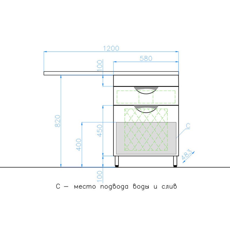 Тумба под раковину Style Line Жасмин 120 с 1 ящиком Белая