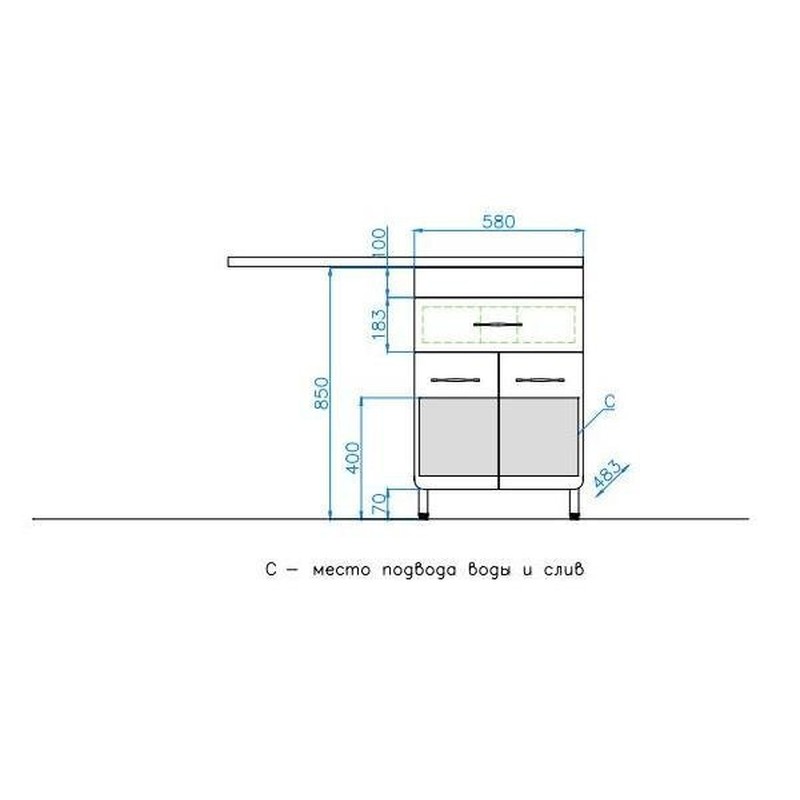 Тумба под раковину Style Line ВаЛеРо 120 Люкс Plus Белая