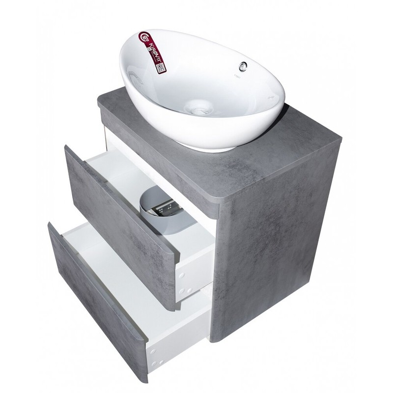 Тумба под раковину Style Line El Fante Атлантика 60 СС-00002279 Люкс Plus, 60 см, подвесная, бетон темный