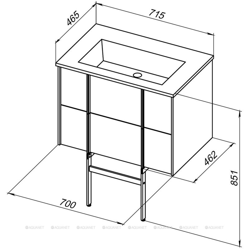 Тумба под раковину Allen Brau Reality 70 1.32004.AM антрацит матовый