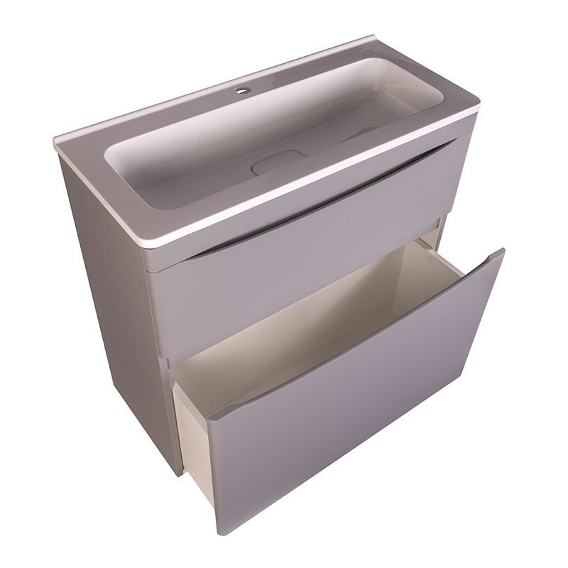 Тумба под раковину Style Line Бергамо мини 90 Люкс антискрейтч Plus, 90 см, напольная, серый, СС-00002362