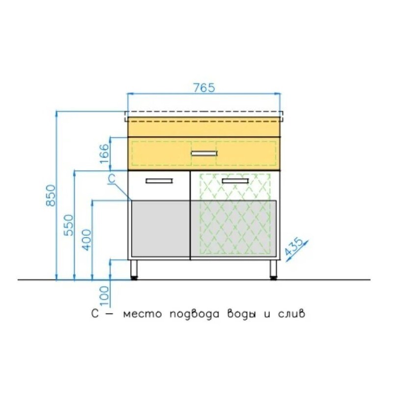 Тумба под раковину Style Line Ориноко 80 Белый Светлое дерево