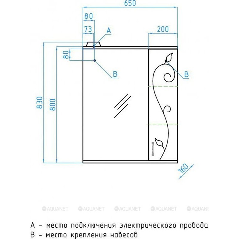Зеркало со шкафом Style Line Эко фьюжн Панда 65 С подсветкой Белый глянец