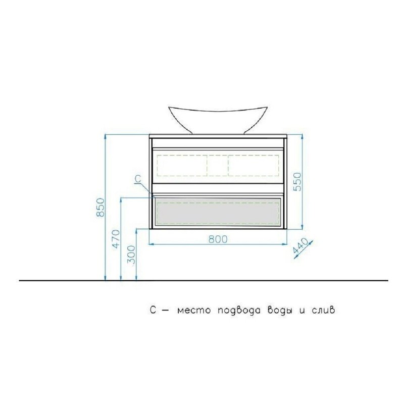 Тумба под раковину Style Line Монако 80 Люкс Plus ЛС-00000634 подвесная Осина белая Белый Лакобель