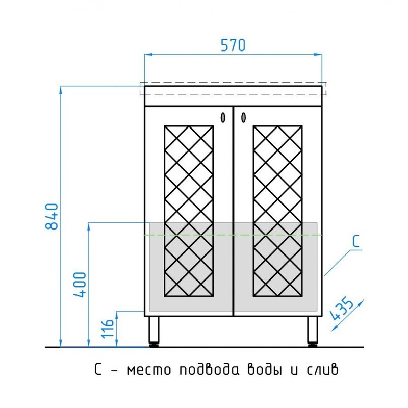 Тумба под раковину Style Line Канна 60 Люкс ЛС-00000726 Белый глянец