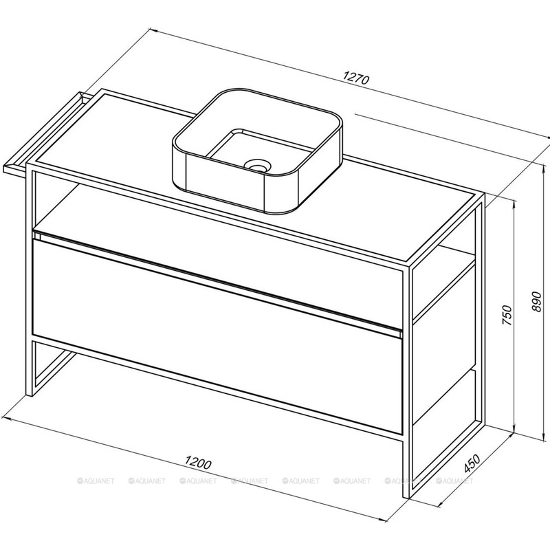 Тумба под раковину Allen Brau Priority 120 1.31004.PGM платина матовый