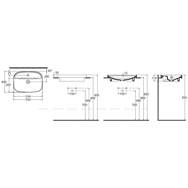 Раковина накладная Allen Brau Fantasy Sphere 55 4.11034.IV айвори